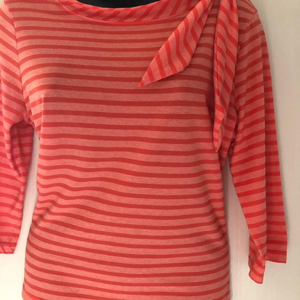 JJill Vintage Style Orange boatneck tie top Size L